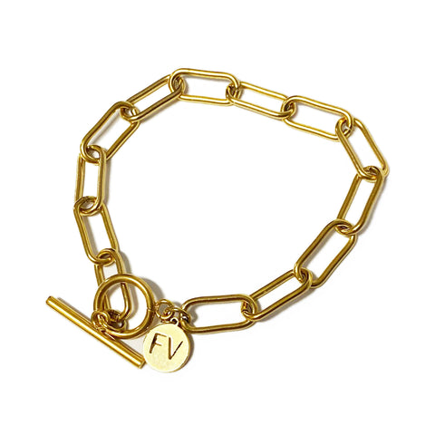 yellow gold chain bracelet, stainless steel bracelet, bracelets for layering, womens jewellery, yellow gold paperclip chain jewellery, jewellery essentials, auckland jewellery, designer jewellery, nz jewellery