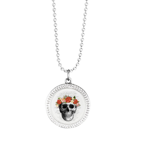 Joli Silver Skull Necklace