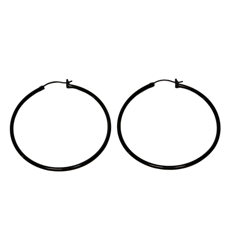 FV Black 50mm Hoop Earrings