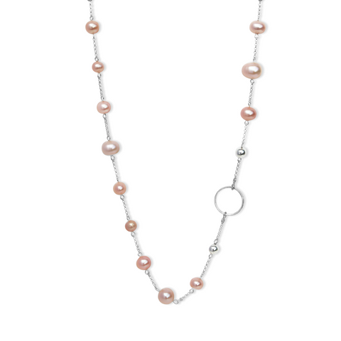 La Pierre Pink Fresh Water Pearl Short Necklace