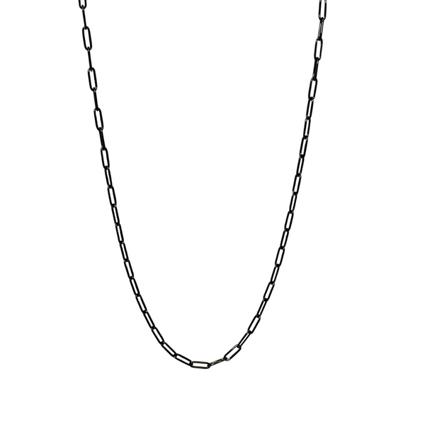 Steel Me Black Paperclip Chain Fabuleux Vous Jewellery 2471