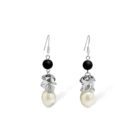 Perle Black & White Hook Earrings