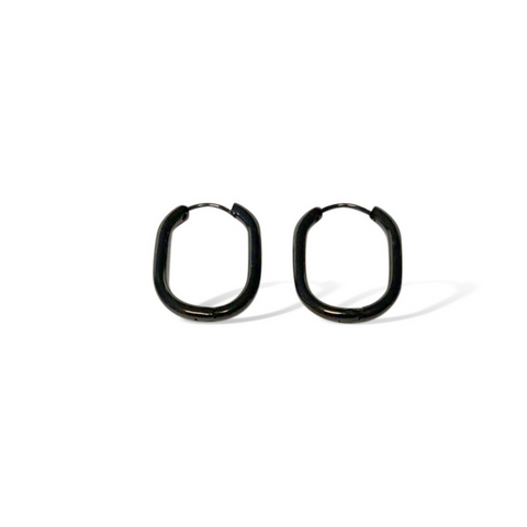 FV Black Huggie Hoop Earrings
