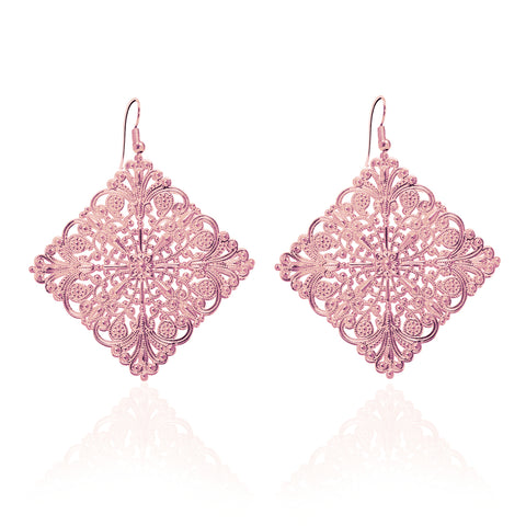 Lacey Large Diamond Rose Gold Earrings