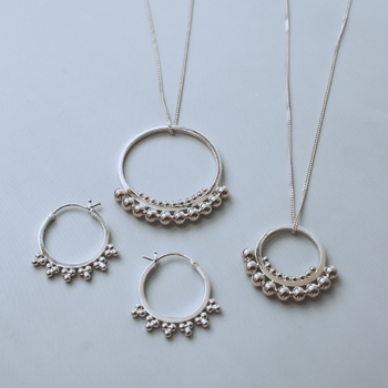 sterling silver, necklace, earrings, hoop earrings, silver necklace, silver earrings, nz jewellery, designer jewellery, nz designed