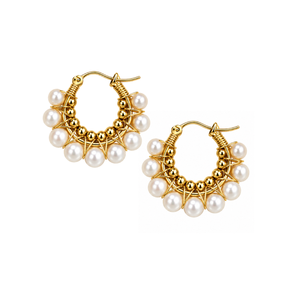 Steel Me Gold Libby Pearl Earrings
