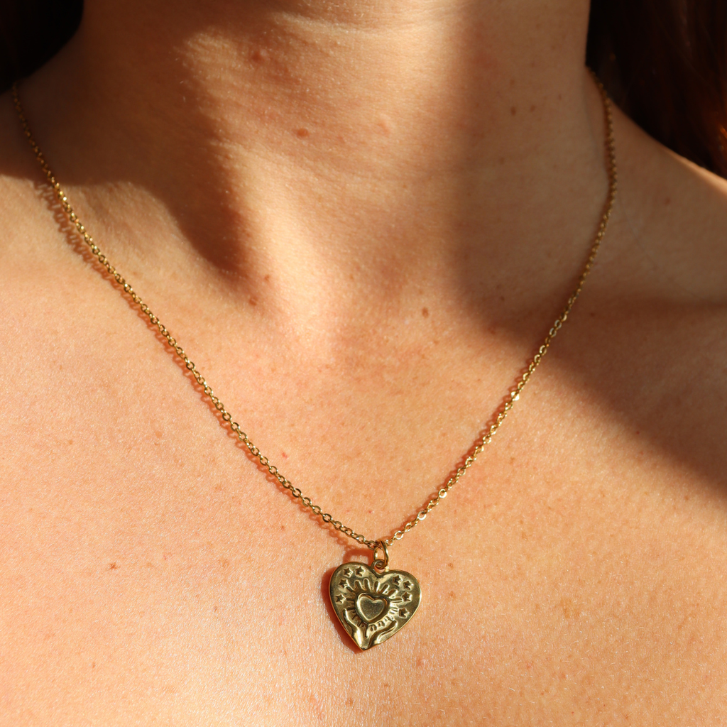 Steel Me Boho Heart Necklace