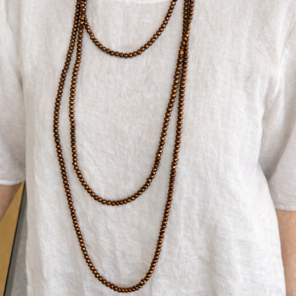 Black Edit Bronze Bead Long Necklace