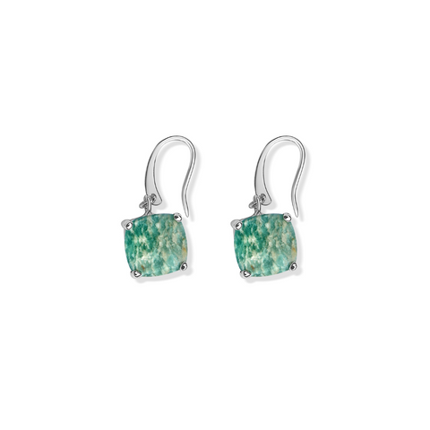 La Stele Amazonite Dome Earrings