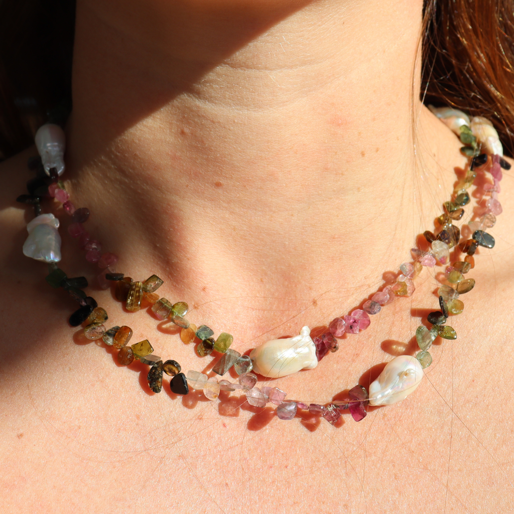 Tourmaline & Baroque Pearl Necklace