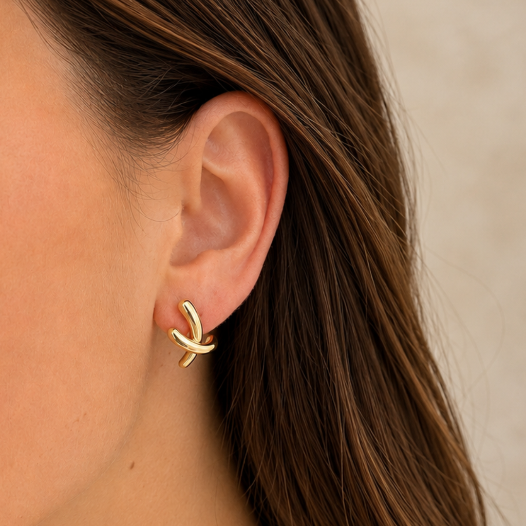 Steel Me Yellow Gold X Factor Earrings