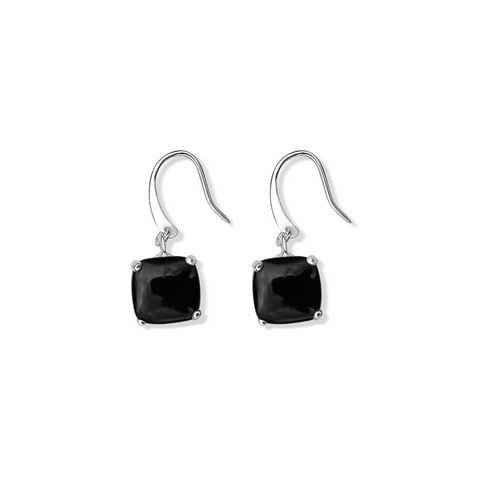 La Stele Black Onyx Dome Earrings