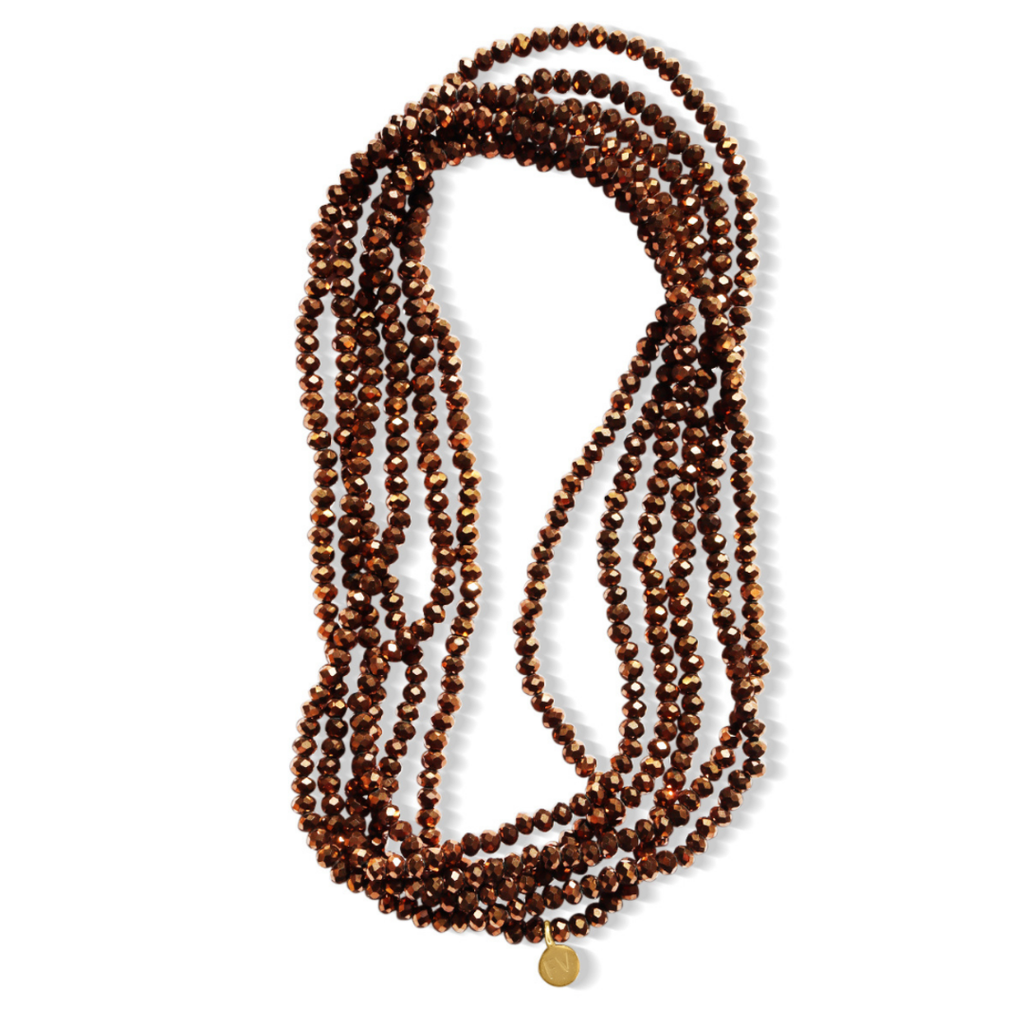 Black Edit Bronze Bead Long Necklace