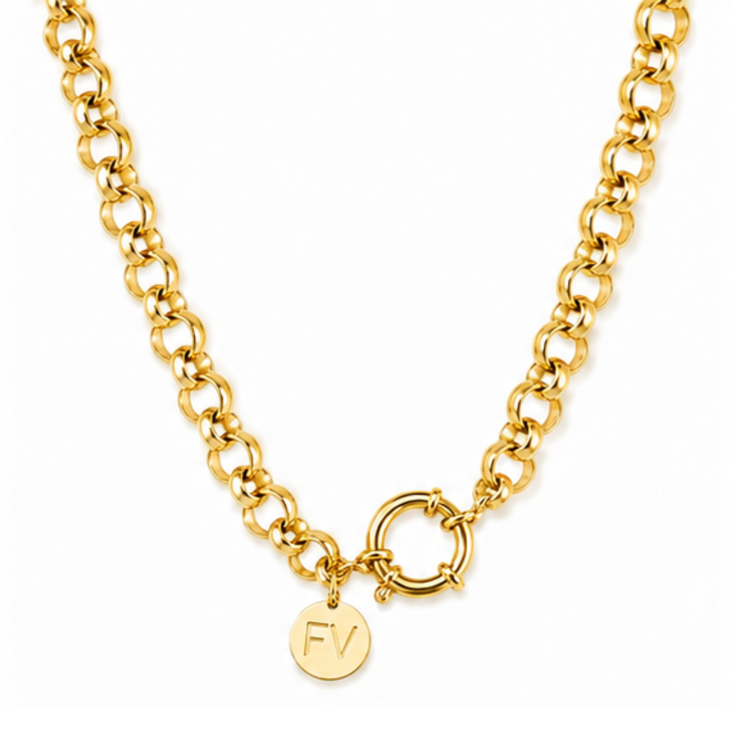 Steel Me Yellow Gold Belcher Chain Necklace