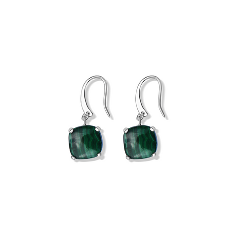 La Stele Malachite Dome Earrings