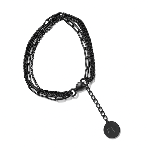 Steel Me Black 3 Chain Bracelet