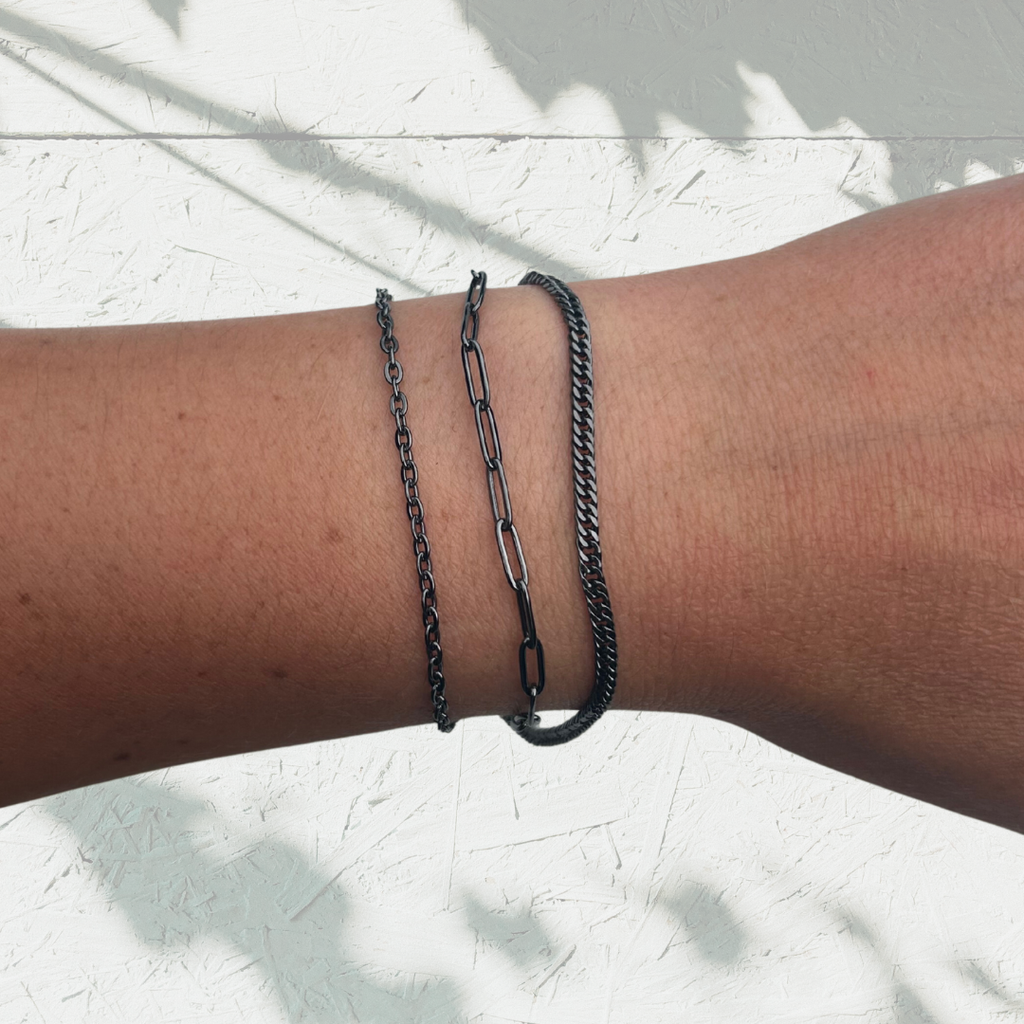 Steel Me Black 3 Chain Bracelet