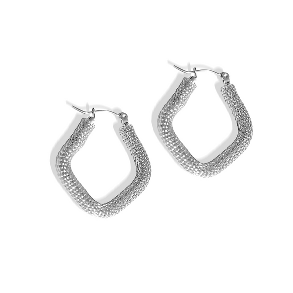 Steel Me Silver Snake Earrings