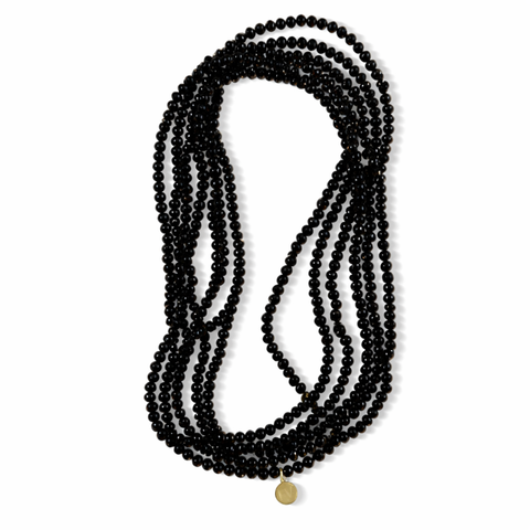 Black Edit Black Bead Long Necklace