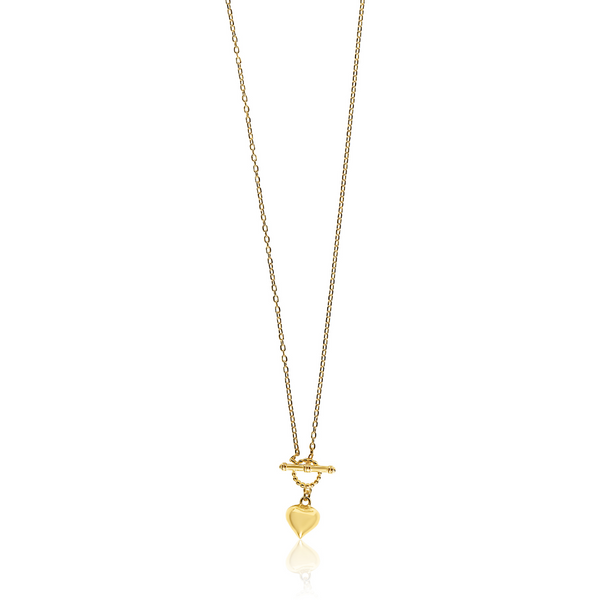 The Heart Series Yellow Gold Petite Heart Fob Necklace