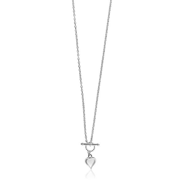 The Heart Series Silver Petite Heart Fob Necklace