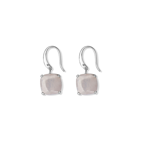 La Stele Rose Quartz Dome Earrings