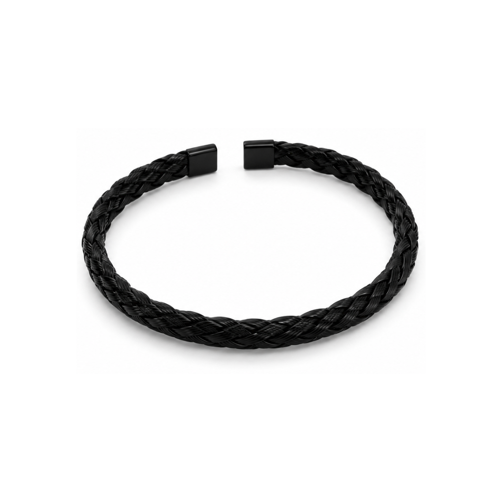 Steel Me Black Braid Cuff