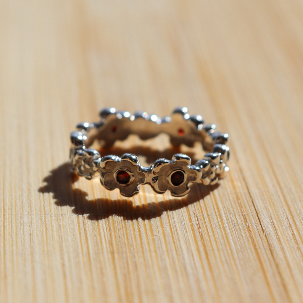 Bijoux Dahlia Garnet Ring