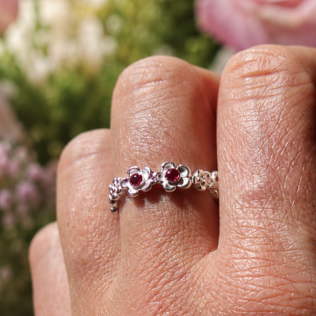 Bijoux Dahlia Garnet Ring