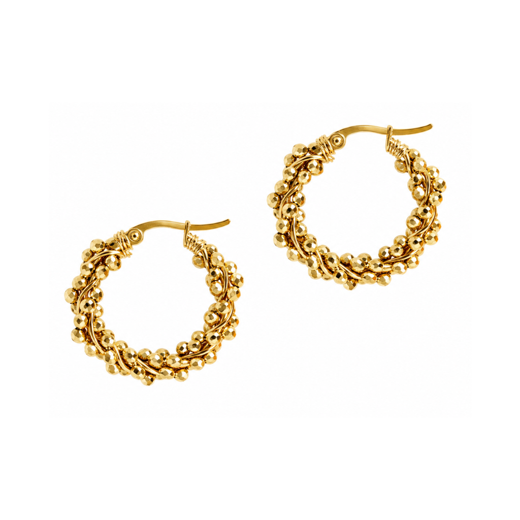 Steel Me Sunny Gold Twist Earrings