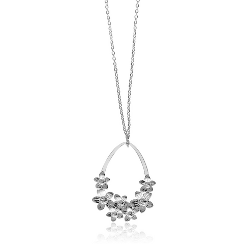 Steel Me Silver Flower Necklace