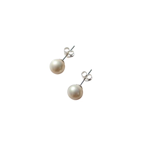 Silver Perle 8mm Fresh Water Pearl Studs