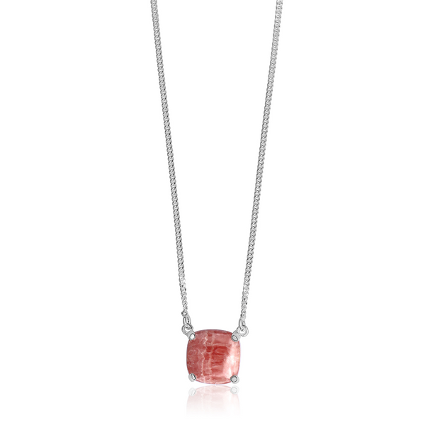 La Stele Rhodochrosite Dome Necklace