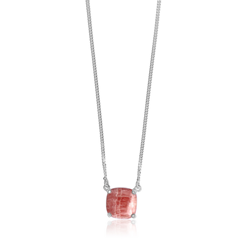 La Stele Rhodochrosite Dome Necklace