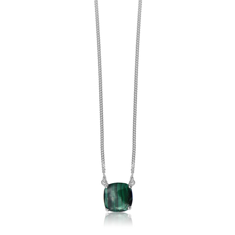 La Stele Malachite Square Dome Necklace