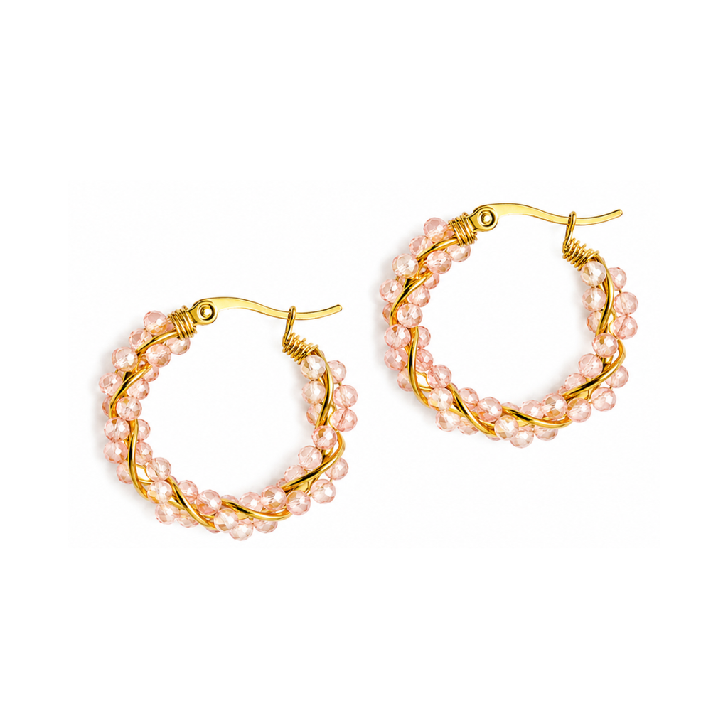 Steel Me Rose Pink Twist Earrings