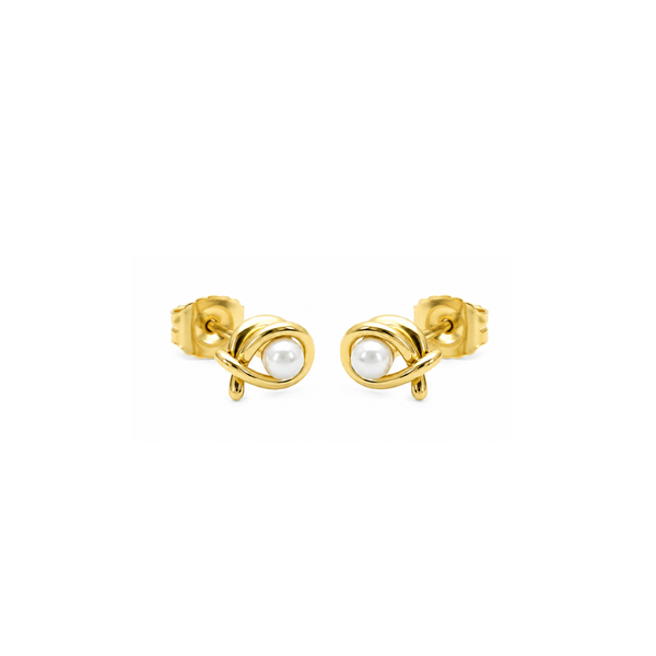 Steel Me Yellow Gold Fish Studs