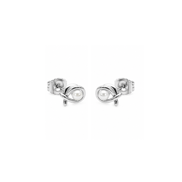 Steel Me Silver Fish Studs