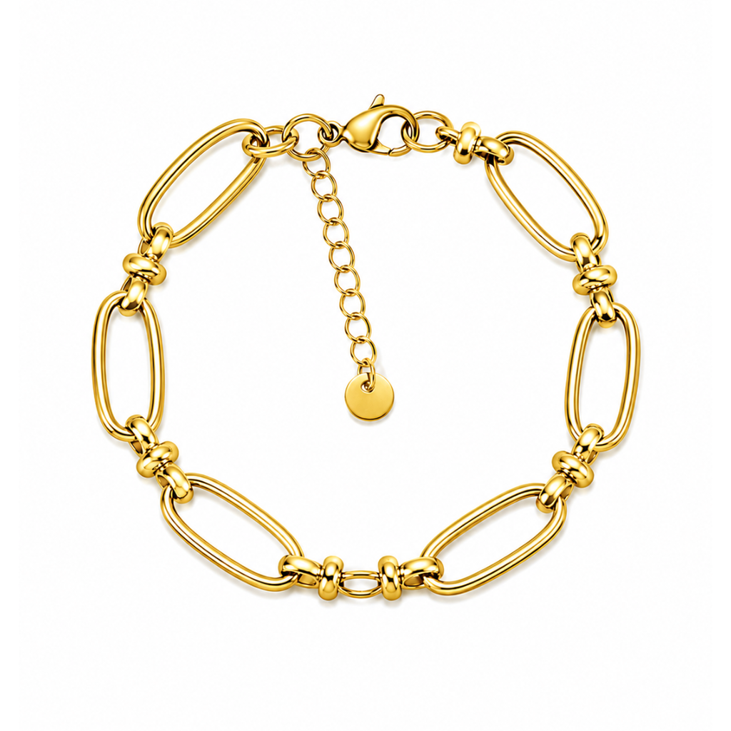 Steel Me Large Oval Link Yellow Gold Bracelet