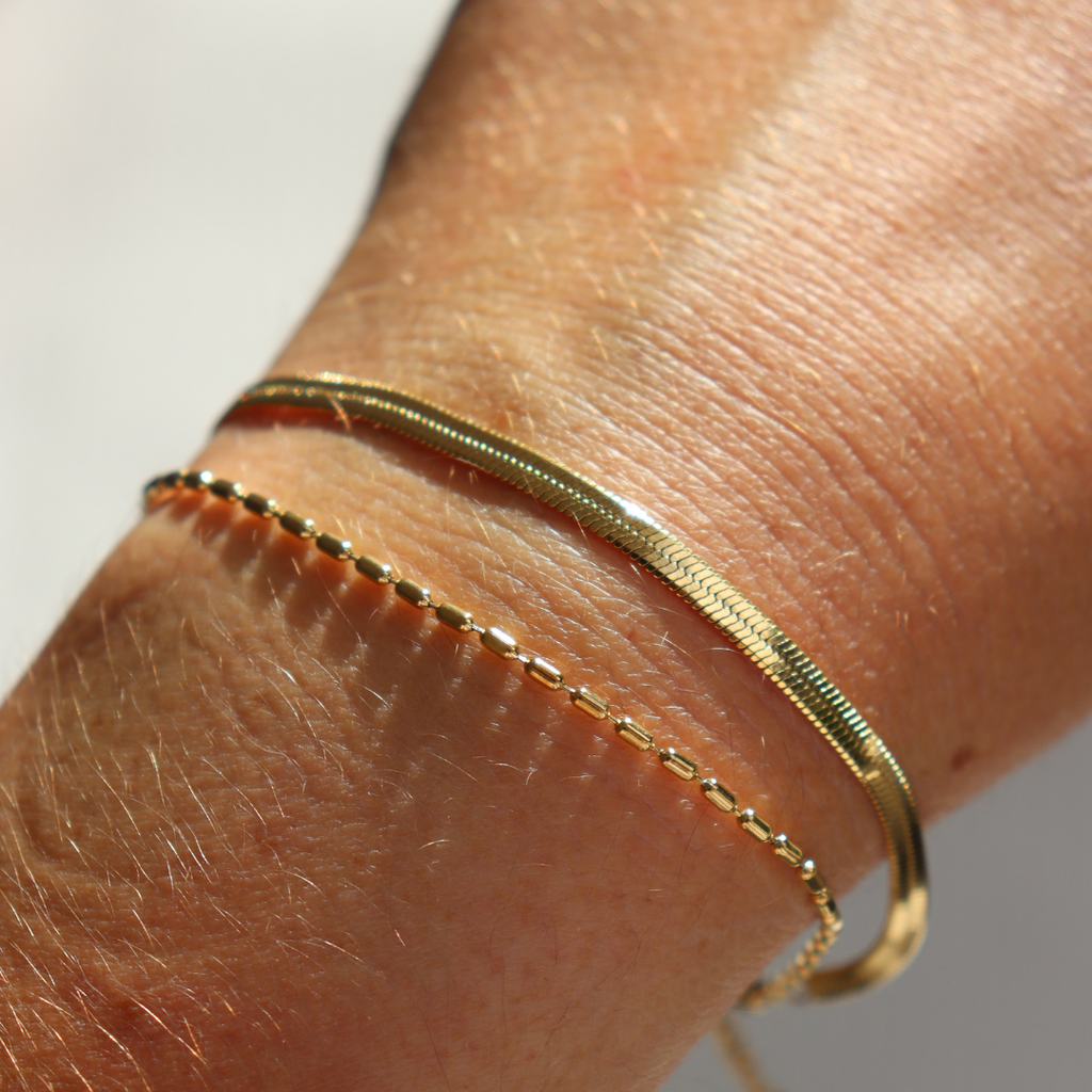 Steel Me Double Chain Gold Bracelet