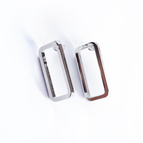 Steel Me Grande Silver Earrings