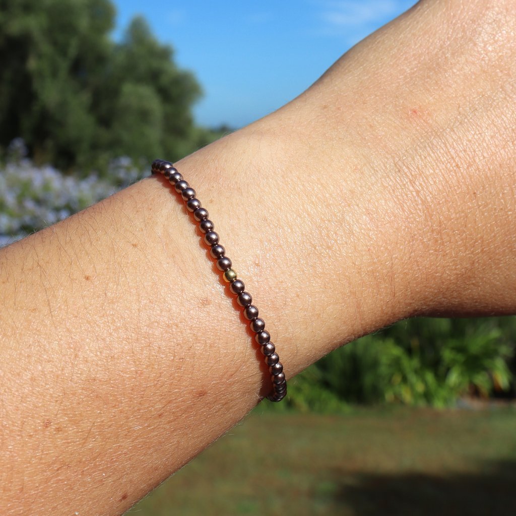 Perle Petite Mocha Pearl Stretchy Bracelet