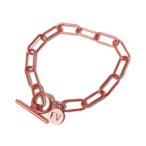 Steel Me Rose Gold Paperclip Chain Bracelet
