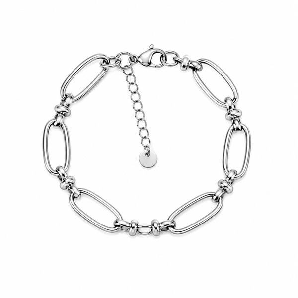 Steel Me Large Oval Link Silver Bracelet