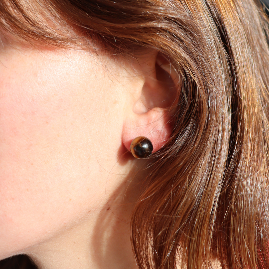 Tiger's Eye Studs