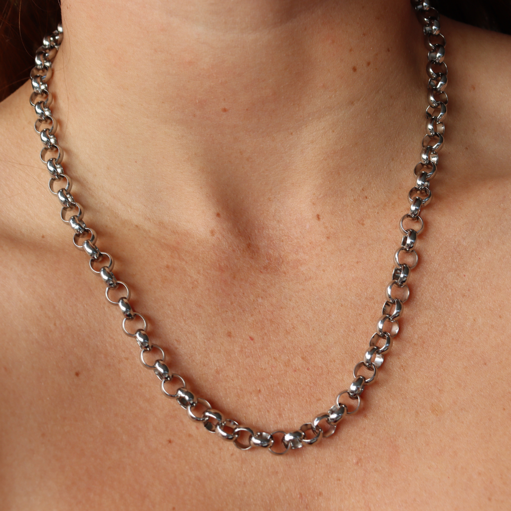 Steel Me Silver Belcher Chain Necklace