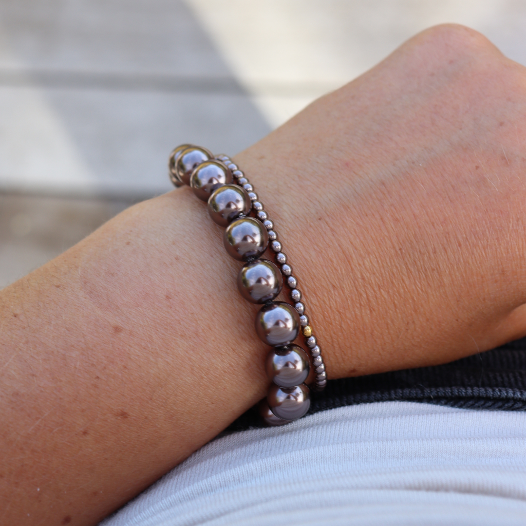 Perle Mocha Pearl Stretchy Bracelet