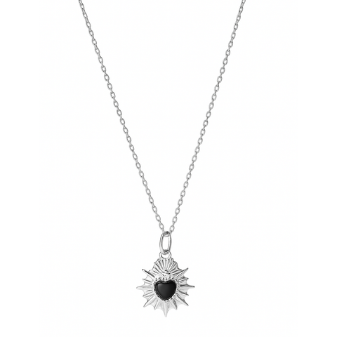 La Stèle Black Onyx Heart Necklace
