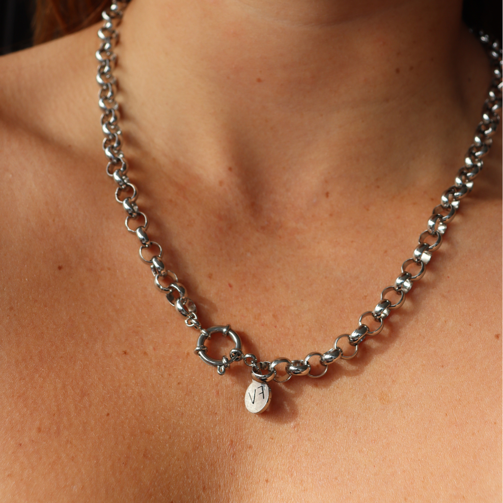 Steel Me Silver Belcher Chain Necklace