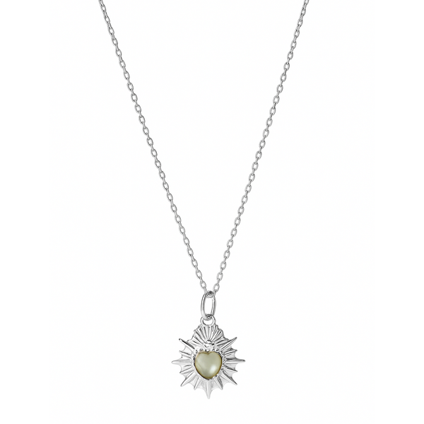 La Stèle Mother of Pearl Heart Necklace